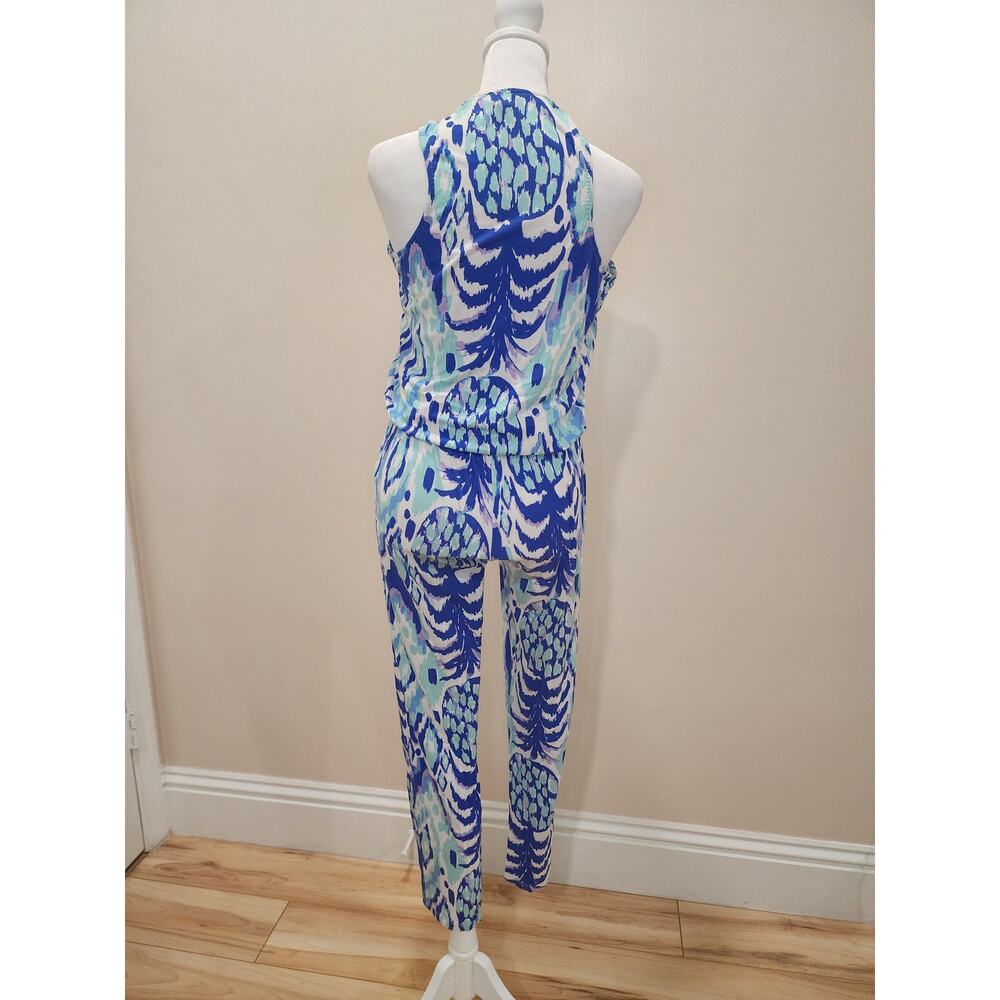 Lilly Pulitzer Women's Jumpsuit XS Blue Multicolor Abstract Print Sleeveless - Picture 3 of 7